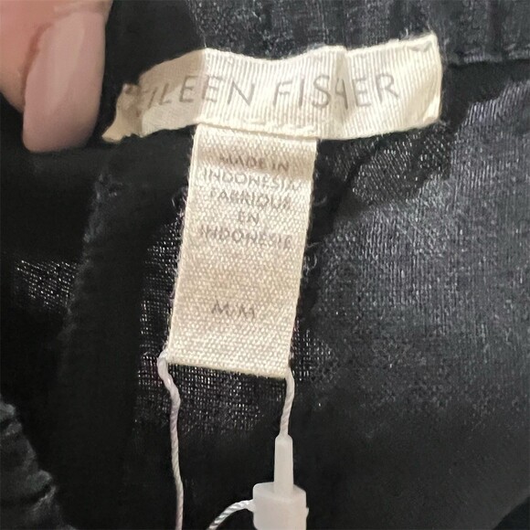 Eileen Fisher Pants Womens Size M Black High Waist Tapered Ankle Pull-On - Picture 4 of 9